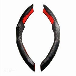 Carbon Fiber Steering Wheel Cover - Universal Fit (Black)