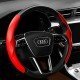 Carbon Fiber Steering Wheel Cover - Universal Fit (Red)