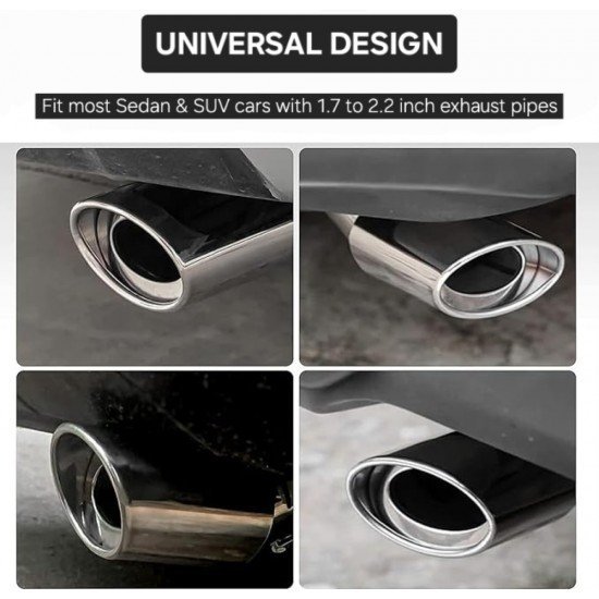 2.5 Inch Inlet Universal Fit Exhaust Pipe Tips - (Chrome) 2.5 Inch Inlet Universal Fit Exhaust Pipe Tips - (Chrome)