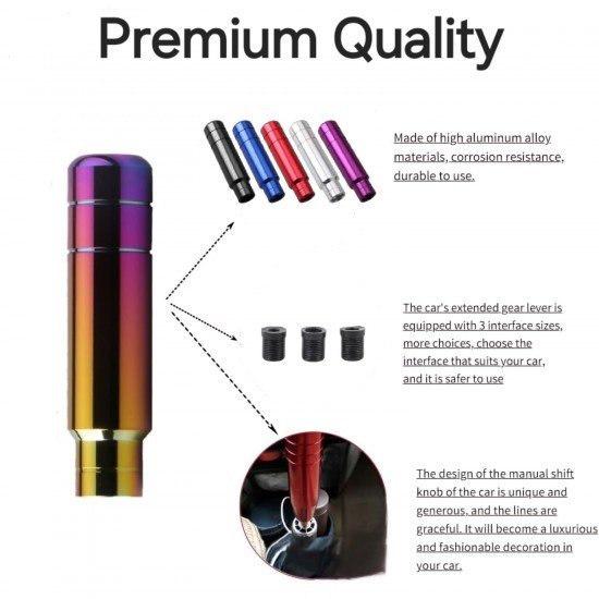 Universal Aluminum Alloy Gear Shift Knob 5.1 Inch – 5 Colors