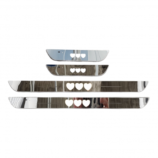 Magnetic Car Door LED Sill Plates- Love Hearts - 4Door Set (Universal Fit, Wireless, Rechargeable)
