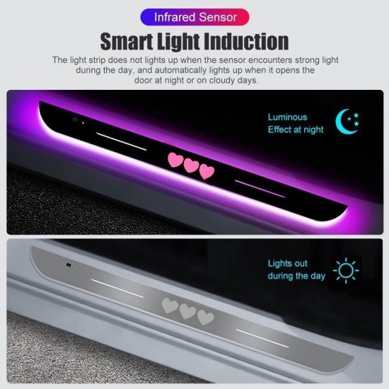 Magnetic Car Door LED Sill Plates- Mustang - 4Door Set (Universal Fit, Wireless, Rechargeable) Magnetic Car Door LED Sill Plates- Mustang - 4Door Set (Universal Fit, Wireless, Rechargeable)