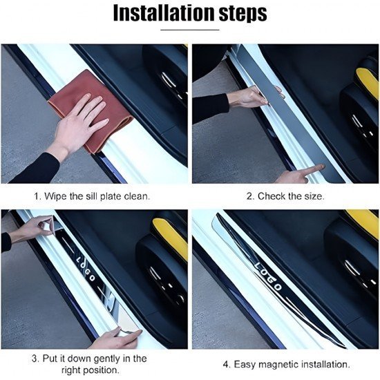 Magnetic Car Door LED Sill Plates- Mustang - 4Door Set (Universal Fit, Wireless, Rechargeable) Magnetic Car Door LED Sill Plates- Mustang - 4Door Set (Universal Fit, Wireless, Rechargeable)