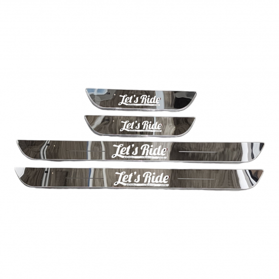 Let`s Ride Magnetic Car Door LED Sill Plates- 4Door Set (Universal Fit, Wireless, Rechargeable)