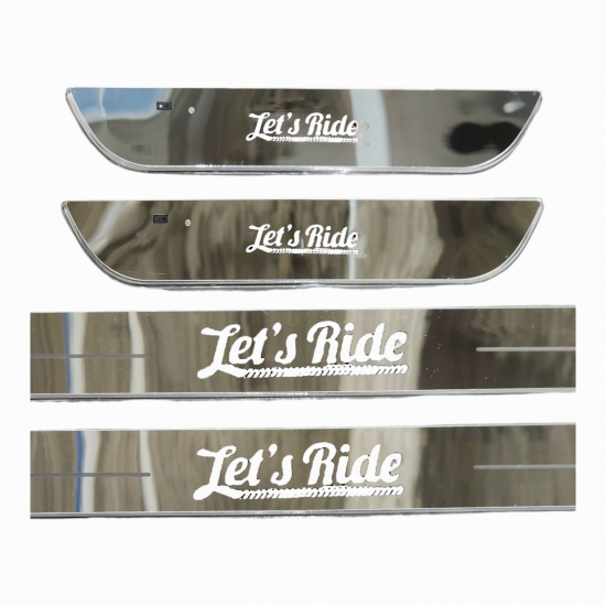 Let`s Ride Magnetic Car Door LED Sill Plates- 4Door Set (Universal Fit, Wireless, Rechargeable)
