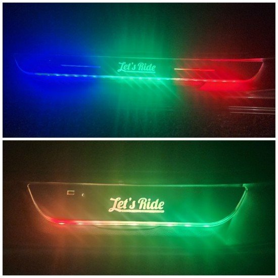 Let`s Ride Magnetic Car Door LED Sill Plates- 4Door Set (Universal Fit, Wireless, Rechargeable)