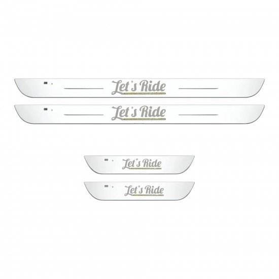 Let`s Ride Magnetic Car Door LED Sill Plates- 4Door Set (Universal Fit, Wireless, Rechargeable)