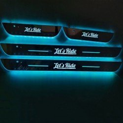 Let`s Ride Magnetic Car Door LED Sill Plates- 4Door Set (Universal Fit, Wireless, Rechargeable)