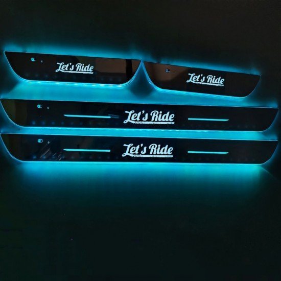 Let`s Ride Magnetic Car Door LED Sill Plates- 4Door Set (Universal Fit, Wireless, Rechargeable)