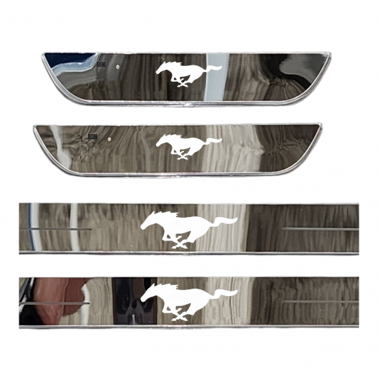 Magnetic Car Door LED Sill Plates- Mustang - 4Door Set (Universal Fit, Wireless, Rechargeable) Magnetic Car Door LED Sill Plates- Mustang - 4Door Set (Universal Fit, Wireless, Rechargeable)