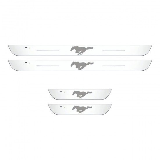 Magnetic Car Door LED Sill Plates- Mustang - 4Door Set (Universal Fit, Wireless, Rechargeable) Magnetic Car Door LED Sill Plates- Mustang - 4Door Set (Universal Fit, Wireless, Rechargeable)