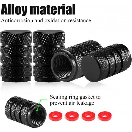 Aluminum Alloy 4 Pcs Aluminum Tire Valve Stem Caps - Universal Fit Aluminum Alloy 4 Pcs Aluminum Tire Valve Stem Caps - Universal Fit