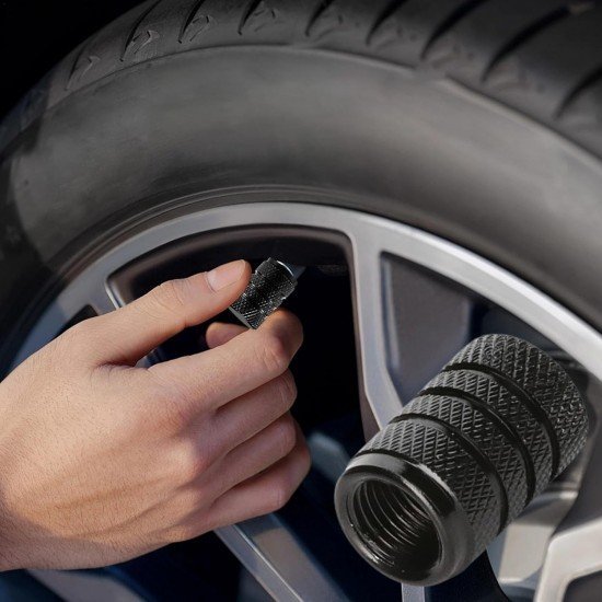 Aluminum Alloy 4 Pcs Aluminum Tire Valve Stem Caps - Universal Fit Aluminum Alloy 4 Pcs Aluminum Tire Valve Stem Caps - Universal Fit