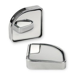 Wide Angle Blind Spot Convex Mirror (Pack of 2) Chrome & Black 
