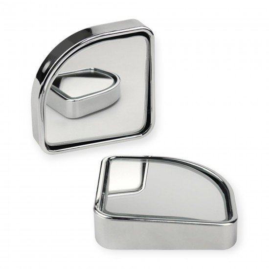 Wide Angle Blind Spot Convex Mirror (Pack of 2) Chrome & Black Wide Angle Blind Spot Convex Mirror (Pack of 2) Chrome & Black