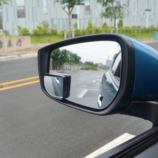 Wide Angle Blind Spot Convex Mirror (Pack of 2) Chrome & Black Wide Angle Blind Spot Convex Mirror (Pack of 2) Chrome & Black