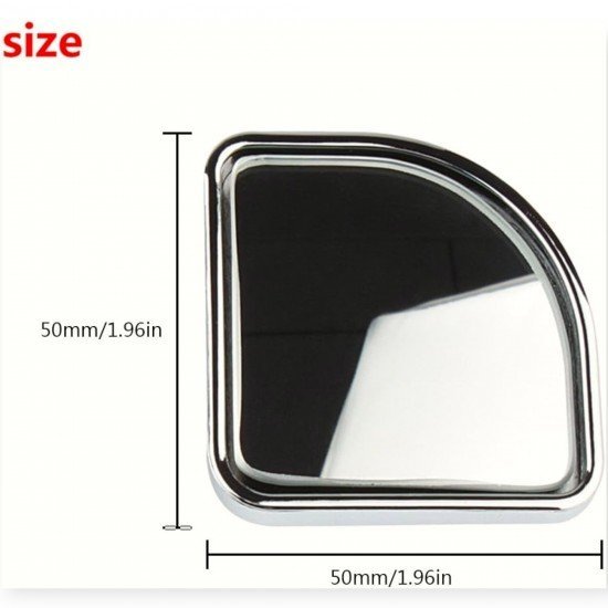 Wide Angle Blind Spot Convex Mirror (Pack of 2) Chrome & Black Wide Angle Blind Spot Convex Mirror (Pack of 2) Chrome & Black