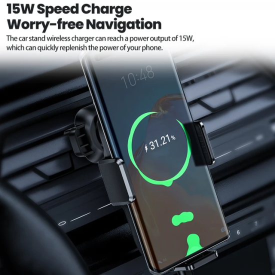 15W Car Wireless Fast Charger with Auto Clamping 15W Car Wireless Fast Charger with Auto Clamping